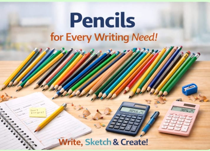 PENCILS, ERASER , SHARPNER
